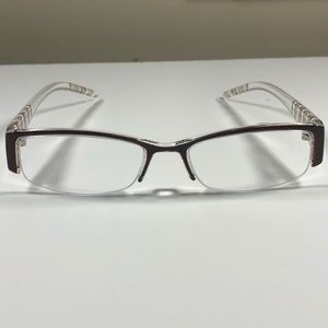 Zenni acrylic browline frames copper brown print